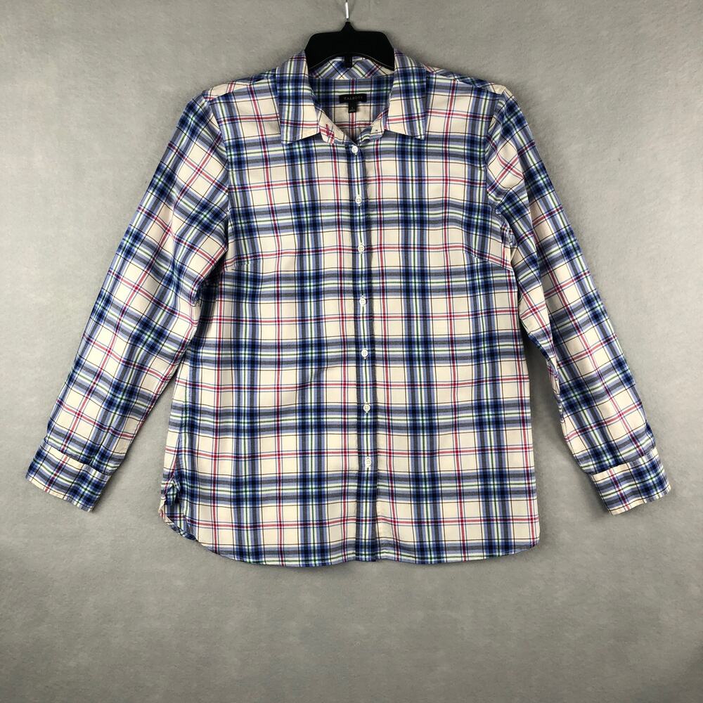 Talbots Plaid Shirt Women's Size Large Long Sleeve